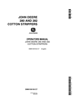 John Deere 280 and 282 Cotton Strippers Operator’s Manual Instant Download (Publication No.OMN159150)