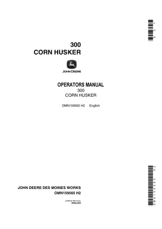 John Deere 300 Corn Husker Operator’s Manual Instant Download (Publication No.OMN159565)