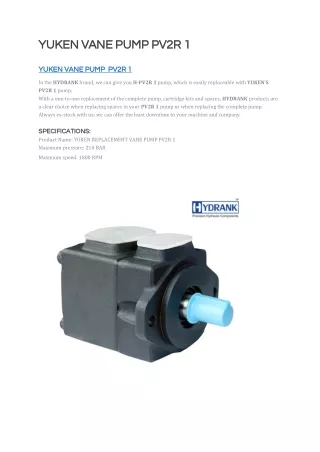 YUKEN VANE PUMP PV2R 1