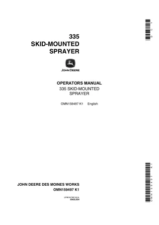 John Deere 335 Skid-Mounted Sprayer Operator’s Manual Instant Download (Publication No.OMN159497)