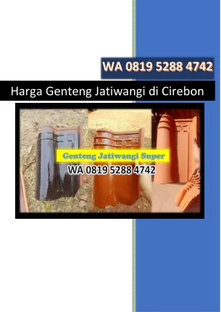 Kuat Dan Berkualitas ** WA 0819 5288 4742 Pusat Genteng Jatiwangi di Kebumen