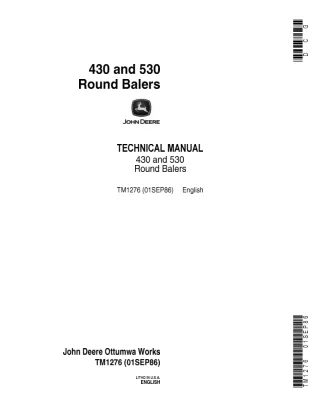 John Deere 430 and 530 Round Balers Service Repair Manual Instant Download