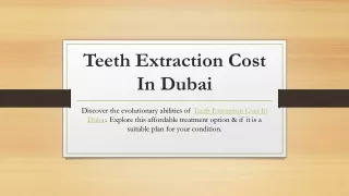 Teeth Extraction Cost In Dubai