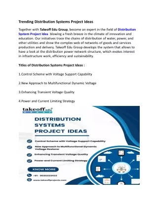 Trending Distribution Systems Project Ideas