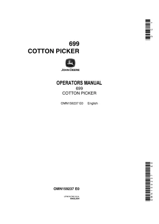 John Deere 699 Cotton Picker Operator’s Manual Instant Download (Publication No.OMN159237)