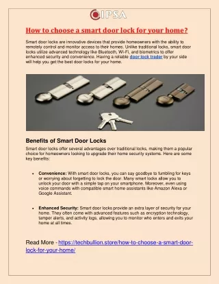 How to choose a smart door lock for your home?