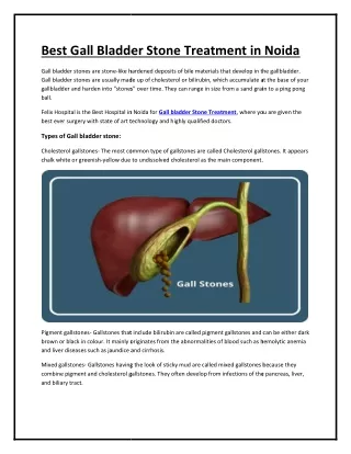 Best Gall Bladder Stone Treatment in Noida