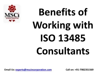 Benefits of Working with ISO 13485 Consultants