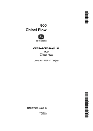 John Deere 900 Chisel Plow Operator’s Manual Instant Download (Publication No.OMN97683)