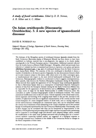 On Asian ornithopods (Dinosauria_ Ornithischia). 3. A new species of iguanodontid dinosaur