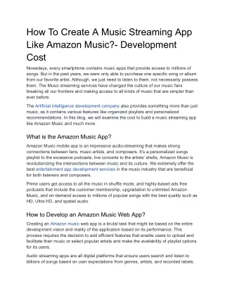 How To Create A Music Streaming App Like Amazon Music