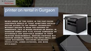 Leveraging Printer on Rental in Gurgaon for Business Advantages