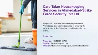 Care Taker Housekeeping Services in Ahmedabad, Best Care Taker Housekeeping Serv