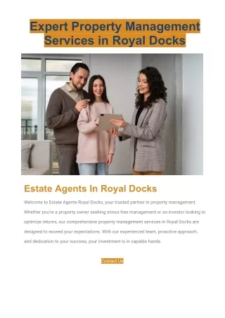 Expert Property Management Services in Royal Docks