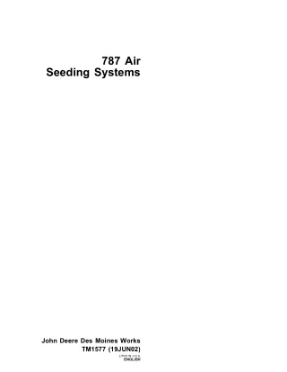 John Deere 787 Air Seeding Systems Service Repair Manual Instant Download (tm1577)