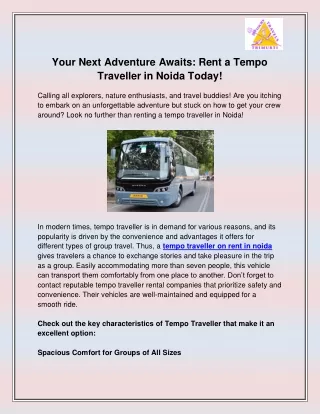 tempo traveller in noida