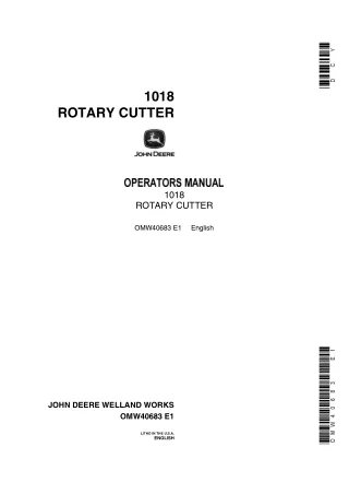 John Deere 1018 Rotary Cutter Operator’s Manual Instant Download (Publication No.OMW40683)