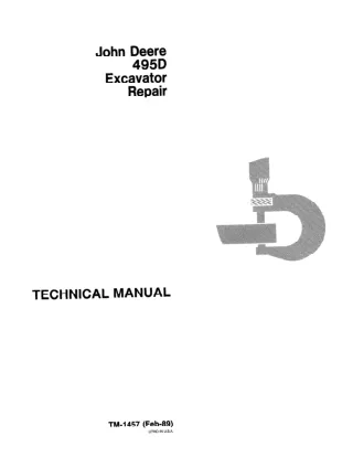 John Deere 495D Excavator Service Repair Manual Instant Download