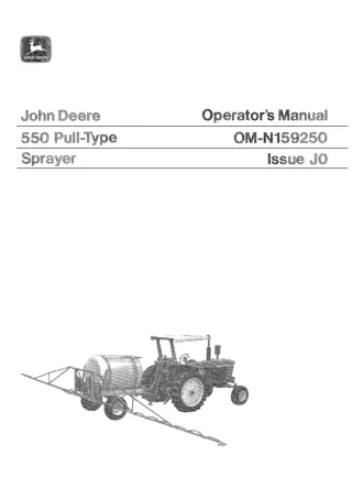 John Deere 550 Pull-Type Sprayer Operator’s Manual Instant Download (Publication No.OMN159250)