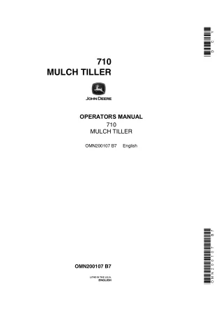 John Deere 710 Mulch Tiller Operator’s Manual Instant Download (Publication No.OMN200107)