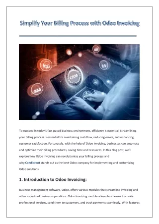 Simplify Your Billing Process with Odoo Invoicing