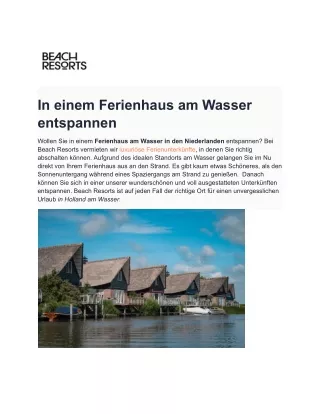 Ferienhaus am Wasser in Holland