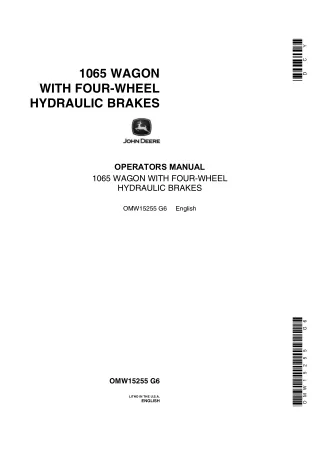 John Deere 1065 Wagon With Four-Wheel Hydraulic Brakes Operator’s Manual Instant Download (Publication No.OMW15255)