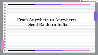 From Anywhere to Anywhere Send Rakhi to India