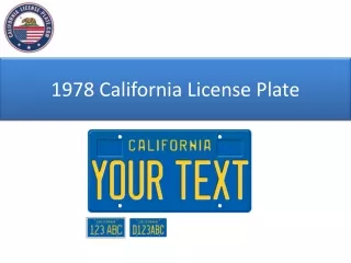 1978 California License Plate