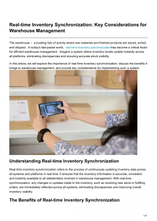 Real-time Inventory Synchronization Key Considerations for Warehouse Management