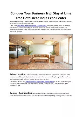 Hotels near India expo center Greater Noida