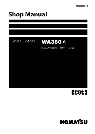 Komatsu WA380-6 Wheel Loader Service Repair Manual SN：65001 and up