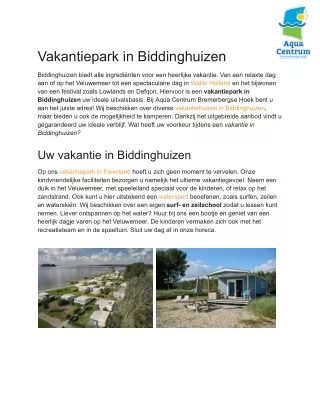 Vakantiepark biddinghuizen