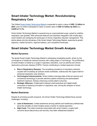 Smart Inhaler Technology Market_ Revolutionizing Respiratory Care