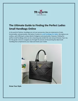 The Ultimate Guide to Finding the Perfect Ladies Small Handbags Online