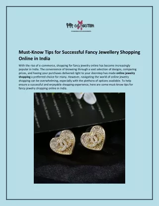 Must-Know Tips for Successful Fancy Jewellery Shopping Online in India