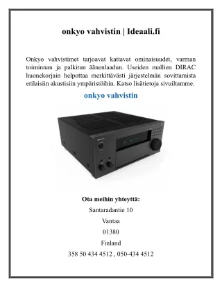 onkyo vahvistin Ideaali.fi