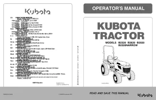 Kubota B2920 Tractor Operator manual