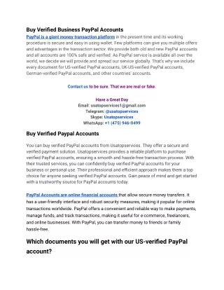 Buy Verified PayPal Accounts For UK Verified