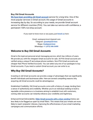 13 Best SiteTo Buy Old Gmail Accounts In This Year Or 2024