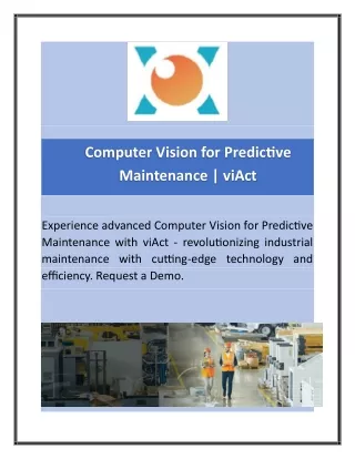 Computer Vision for Predictive Maintenance | viAct