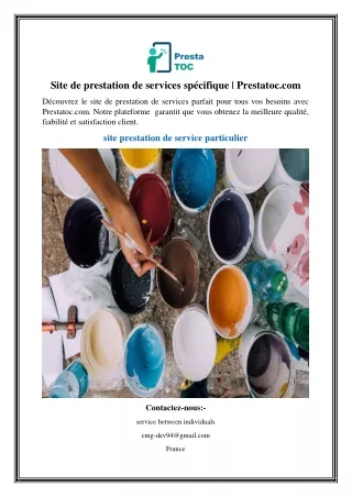 Site de prestation de services spécifique Prestatoc