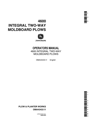 John Deere 4600 Integral Two-Way Moldboard Plows Operator’s Manual Instant Download (Publication No.OMA43433)