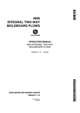 John Deere 4600 Integral Two-Way Moldboard Plows Operator’s Manual Instant Download (Publication No.OMA50711)