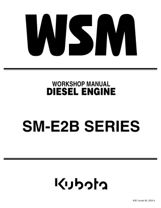 KUBOTA D662-E2B DIESEL ENGINE Service Repair Manual