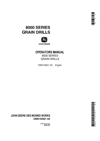 John Deere 8000 Series Grain Drills Operator’s Manual Instant Download (Publication No.OMN159501)