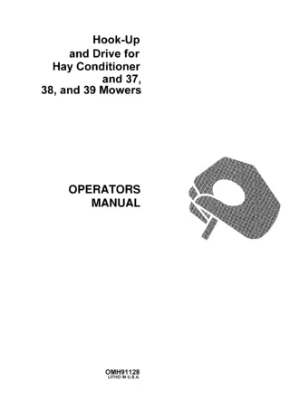 John Deere Hook-up and Drive for Hay Conditioner and 37 38 and 39 Mowers Operator’s Manual Instant Download (Publication