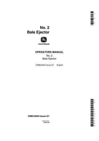 John Deere NO.2 Bale Ejector Operator’s Manual Instant Download (Publication No.OME34940)