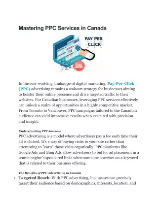 Best PPC Services In Canada