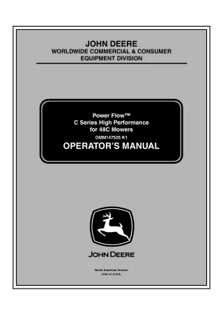 John Deere Power Flow™ C Series High Performance for 48C Mowers Operator’s Manual Instant Download (PIN010001-) (Publica